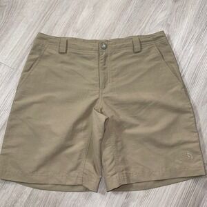 The North Face Womens Khaki Nylon Hiking Shorts Tan Size 6 Outdoor Activewear